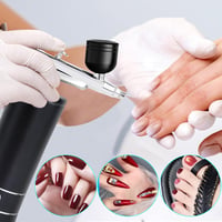 Awsuc Vezeték Nélküli Airbrush Készlet Kompresszorral - Hordozható, Újratölthető Festékszóró Körömdíszítéshez és Modellezéshez, USB Töltés,  2