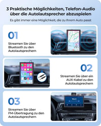 Krunia 7" Vezeték Nélküli Autós Kijelző 60FPS - Apple CarPlay & Android Auto Támogatás, Álló/Fekvő Mód, Hangvezérlés, GPS Navigáció, Tolatók 5
