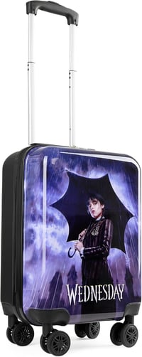 Wednesday Addams gurulós bőrönd gyerekeknek - Hivatalos kézipoggyász 4 kerekű 1