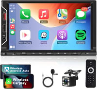 Vezeték nélküli Apple Carplay 2 DIN autórádió 7" érintőképernyővel, Android tükrözés, Bluetooth kihangosító, FM, USB, tolatókamera 1