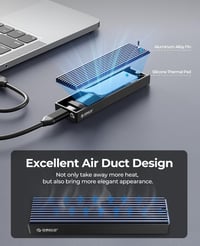 ORICO M.2 NVMe SSD külső ház USB-C 10Gbps, PCIe kompatibilis, 2230-2280 méretekhez 3