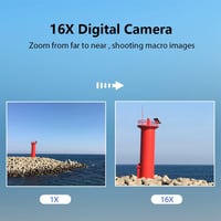 Andoer Digitális Fényképezőgép 44MP, 1080P HD Videó, 16X Zoom, 2.5" IPS Kijelző, 32GB SD Kártyával, 2 Akkumulátorral, Mentazöld 6