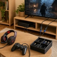 Konzolmentő sarok: DP–HDMI kábel+10 m HDMI-hosszabbító+PS2 gamepad+6 rekeszes tálca+mikrofonos fejhallgató 1