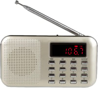 Raddy RF23 Hordozható AM/FM Rádió MP3 Lejátszóval, USB, TF Kártya, LCD Kijelző, Ébresztő - Arany 2