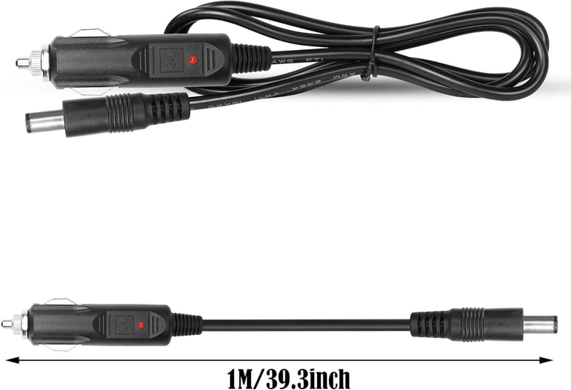 GINTOOYUN Szivargyújtó-DC7.4x5.0mm Tápkábel 16AWG - 3m Hosszú Adapter Autókhoz, Lakóautókhoz, Elektromos Készülékekhez, 10A Biztosítékkal