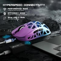 ATTACK SHARK R2PRO 45g Szuperkönnyű Magnézium Gamer Egér, PixArt PAW3950 Szenzor, 42000 DPI, 8000Hz Vezeték Nélküli, 3 Csatlakozási Mód, Lil 7
