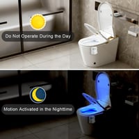 HOTUT WC Fény 16 Színű Mozgásérzékelős Toalett Világítás - Elemes LED Fürdőszobai Kiegészítő, Vicces Ajándék, Energiatakarékos Éjszakai Fény 7