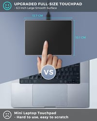 seenda Érintőpad PC-hez - Edzett Üveg Felületű Vezetékes Trackpad Alumínium Alappal, Nagy Pontosságú Navigáció Windows 10/11 Rendszerekhez ( 15