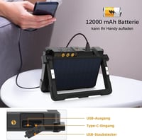 MEIKEE 80W LED Munkalámpa 12000 mAh Akkumulátorral - 4 Világítási Mód, 5 Fényerőszint, USB/Napelemes Töltés, Mágneses, Kempingezéshez, Szere 3