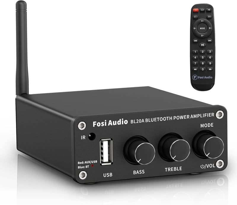 Fosi Audio BL20 Bluetooth 5.0 Mini Hi-Fi Erősítő 100W, Távirányítóval