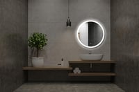 Home Glow Venti 50 cm Kerek Fürdőszobai LED Tükör Érintőkapcsolóval, Természetes Fehér Világítással, Üveg Kivitel 3