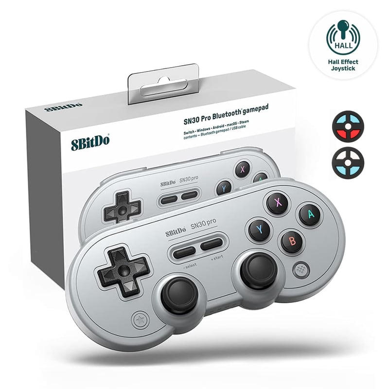 8bitdo SN30 PRO Bluetooth Játékvezérlő - Hall-Effekt Joystick, Vezeték Nélküli Gamepad Switch, PC, Android, macOS, Steam, Raspberry Pi Kompa