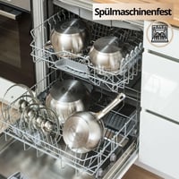 Daniks Classic rozsdamentes acél főzőedény üvegfedővel, 9 literes, ezüst, mosogatógépben mosható, kerámiabevonatú konyhai fazék 7