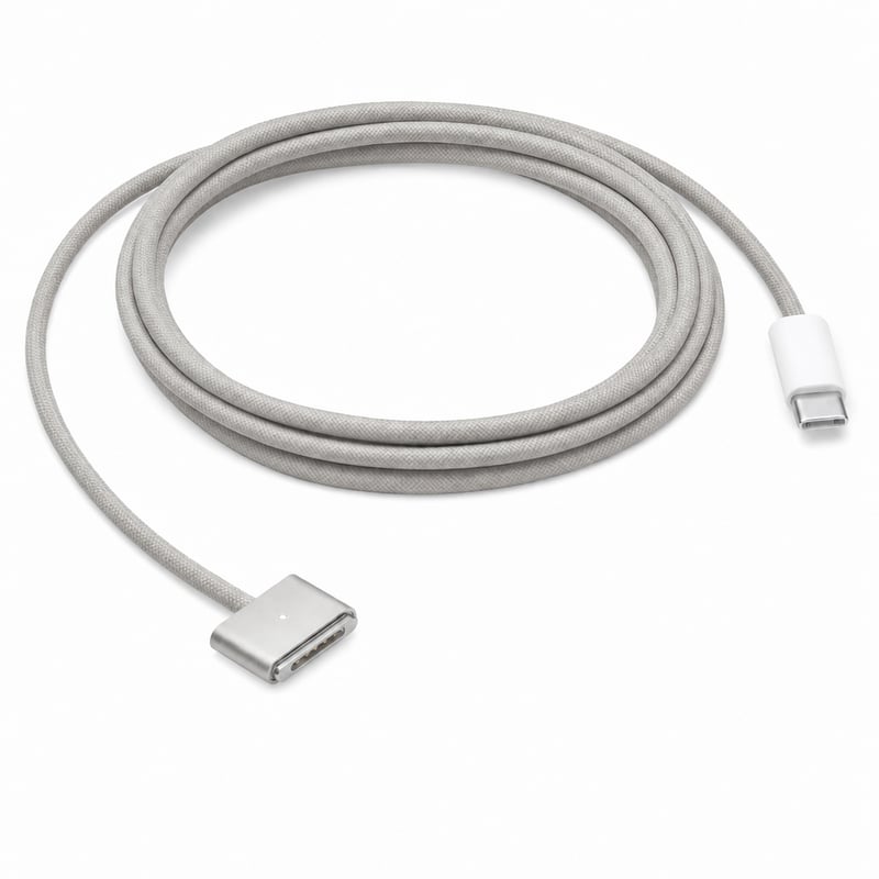 Apple USB-C MagSafe 3 kabel za punjenje, 2 m, pleteni, kompatibilan s MacBook Air i MacBook Pro uređajima — boja je izblijedila (stanje: vidi 2. sliku)