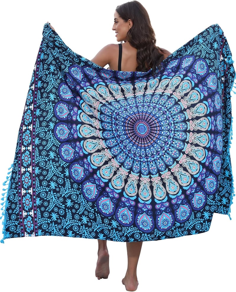 UMIPUBO Női Strandkendő - Nyári Bikini Takaró, Boho Pareo 180x130cm