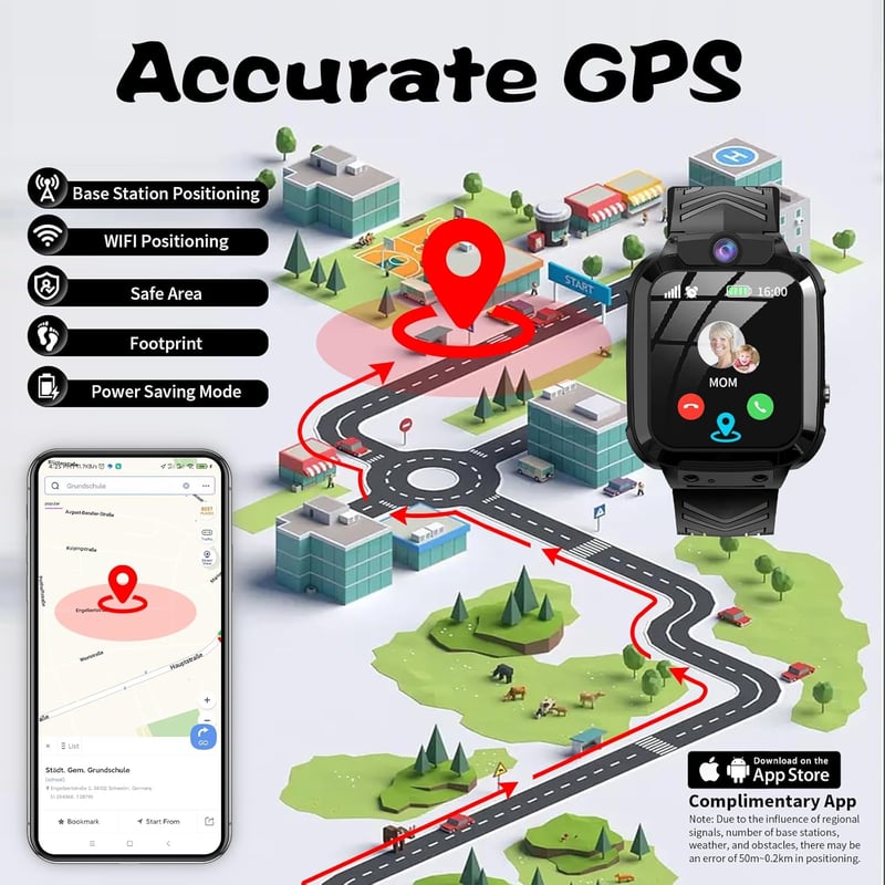 JUBUNRER GPS Okosóra Gyerekeknek - Vízálló IP68 Telefonfunkcióval, SOS Gombbal, Játékokkal, Ébresztőórával - Fiúknak és Lányoknak Karácsonyr