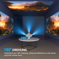 Aubor Mentech HY300Pro Mini Projektor WiFi 6 és Bluetooth - 180° Forgatható Hordozható Vetítő 720P Natív Felbontás, 4K Támogatás, Android 11 2