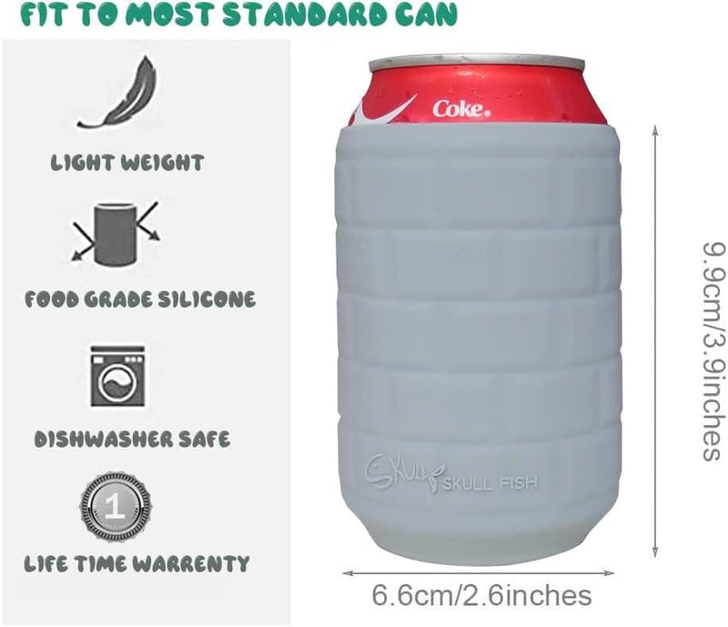 Szürke szilikon hőszigetelő pohár 340 ml-es dobozos italokhoz