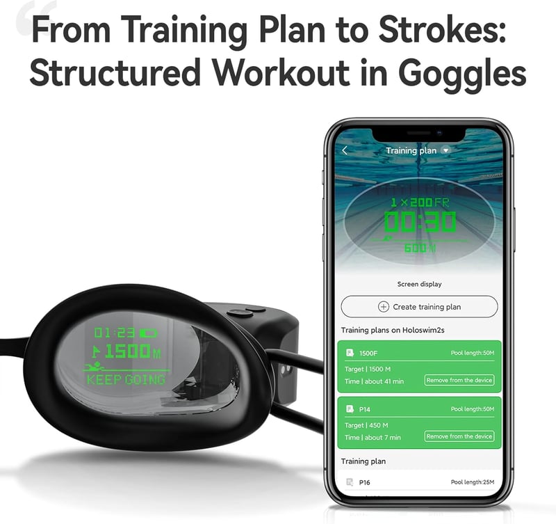Holoswim 2S AR Okos Úszószemüveg Fitnesz Követővel, Páramentes