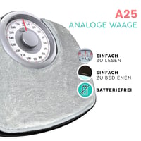 Adamson A25 Analógos Személymérleg - 180 kg Teherbírás, Csúszásgátló Gumis Felület, Extra Nagy Számok, Elem Nélküli Működés, Hálószobába, Fü 2