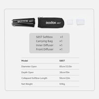 Godox S85T 85 cm Gyorskioldású Esernyő Softbox - Összecsukható Fényformáló Bowens Adapterrel és Diffúzorokkal Stúdió Vakuhoz és Speedlite Re 2