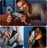 Samsung Galaxy S23 FE mágneses tok - 360° védelem, zöld alumínium keret, edzett üveg 7