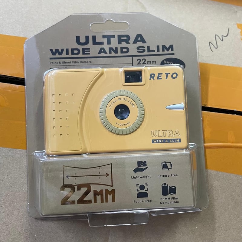 RETO sárga egyszerhasználatos széles látószögű fényképezőgép 35mm-es filmhez