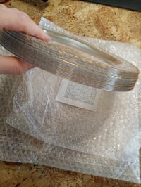 MATANA Arany Szegélyes Átlátszó Műanyag Party Tányér 26 cm, 19 db, Újrahasználható, Esküvőre és Rendezvényre 6