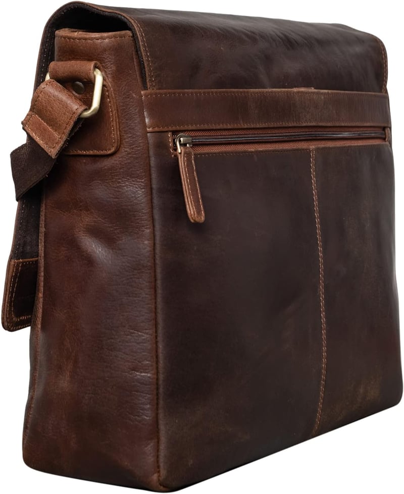 LEABAGS Milano Valódi Bőr Válltáska - Vintage Stílusú Shopper Táska, Többfunkciós Kézitáska, 39x30 cm, Unisex
