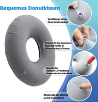 Topzora Ortopéd Fánkpárna - Felfújható Ülőpárna Pumpával, Aranyér, Farkcsont Fájdalom, Terhesség - Piros 3