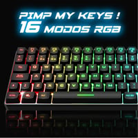 Spirit of Gamer vezeték nélküli Bluetooth TKL gamer billentyűzet, spanyol QWERTY, 65% kompakt 6