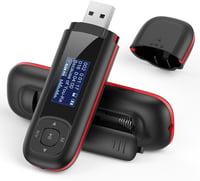 AGPTEK 40GB MP3 Lejátszó USB-vel, FM Rádióval és Felvevővel - Fekete-Piros 1