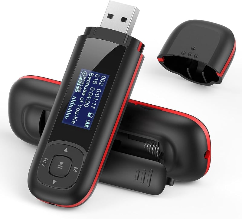 AGPTEK 40GB MP3 Lejátszó USB-vel, FM Rádióval és Felvevővel - Fekete-Piros