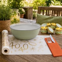 Set servire pentru grădină: bol cu capac + 50 șervețele + runner masă + 6 lumânări citronella 1