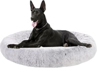 Kerek, mosható, ortopéd kutyaágy - 120 cm, világosszürke donut kutyafekhely 1