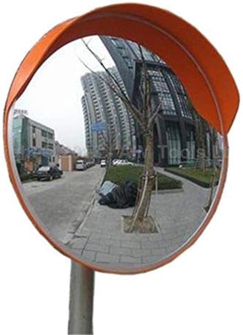KATSU Tools Konvex Panoráma Tükör 100 cm - Közlekedési Biztonsági Tükör Kanyarokhoz, Raktárakhoz, Garázsokhoz - Holttér Kiküszöbölő Oszlopra