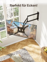 monTEK TV Fali Tartó 23-65 Colos Képernyőkhöz, 94 cm Kinyúlású Forgatható Dönthető Konzol, VESA 400x400mm, 35kg Teherbírás, Fekete 6