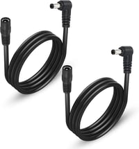 GINTOOYUN 2 db DC5525 Tápkábel Hosszabbító, 90 fokos, 1m, 18AWG, LED világításhoz, CCTV-hez, autóhoz - 5.5x2.5mm 1