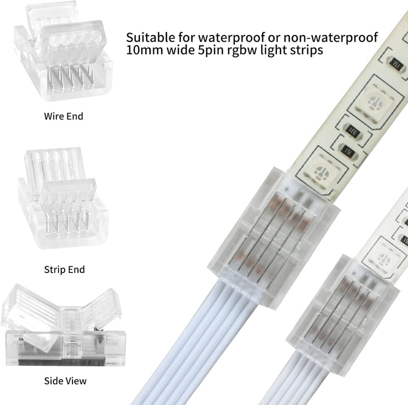 Aroidful 5 darabos RGB LED szalag csatlakozó és 10m kábel készlet