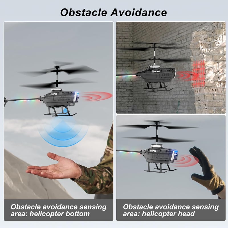 VATOS RC helikopter kamerával, akadályérzékelővel és LED-fényekkel - WiFi FPV élő videó