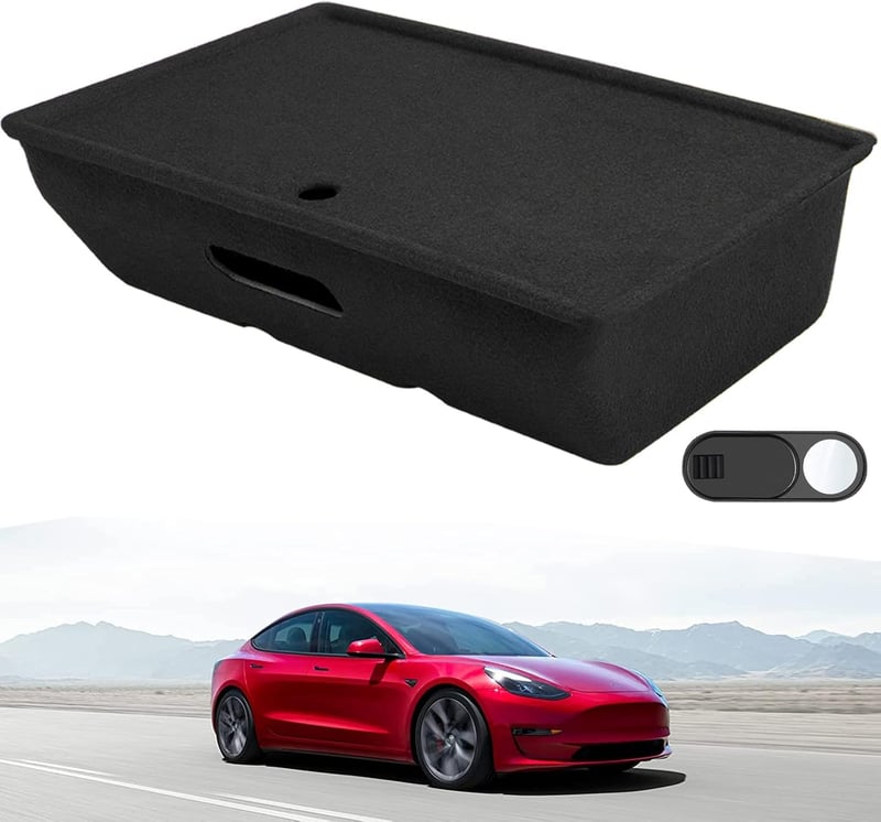 Tesla Model Y első ülés alatti tárolódoboz - rejtett rendszerező 2021-2023 modellekhez