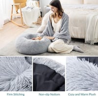 Bedsure Kerek Szürke Puha Macskaágy és Kutyafekhely 60 cm 6
