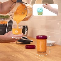 Babymoov Babybols üvegtároló bébiétel készítéshez és fagyasztáshoz - 4x220ml + 4x100ml tárolóedény + receptkönyv, BPA-mentes, mosogatógépben 5