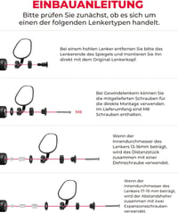 Univerzális KEMIMOTO 360°-ban forgatható motorkerékpár tükör szett, 22mm-es kormányra 7