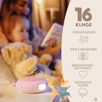 Sweety Fox Fehérzaj Készülék Babáknak - Rózsaszín Altatógép 15 Hanggal, USB Tölthető Éjszakai Fénnyel, Altató Dallamokkal 2