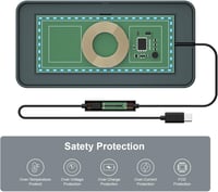 Használt PD20W Vezeték Nélküli Autós Gyorstöltő 15W USB-C 4