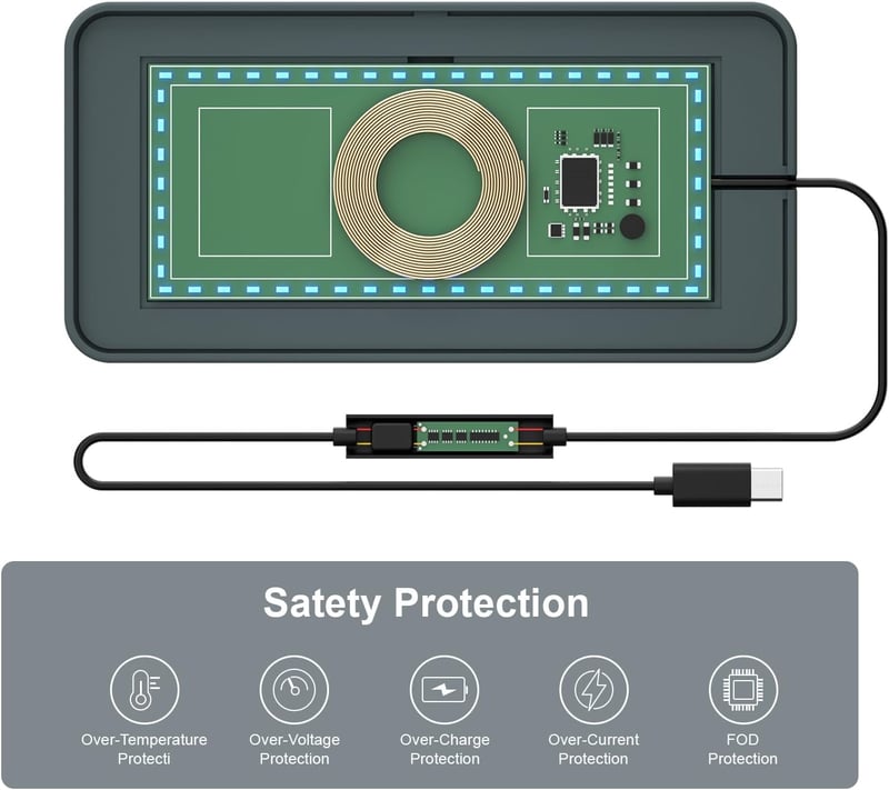 Használt PD20W Vezeték Nélküli Autós Gyorstöltő 15W USB-C