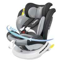 Miophy I-Size 360° Forgatható Gyerekülés, 0-12 Éves Korig, 40-150 cm, Isofix Rendszerrel, 5-Pontos Biztonsági Övvel, Sötétszürke - I-dark grey 1