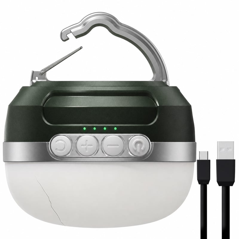 Lampă de camping cu LED JOYEKY, cu schimbare de culoare RGB, 8400 mAh – defectă, funcționează parțial: sticlă crăpată, funcționare intermitentă (stare: vezi poza a 2-a)