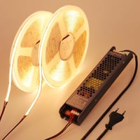 BENLUN COB LED Szalag 20m, 24V, 3000K Meleg Fehér, Öntapadós, 312 LED/m, CRI93, Vágható, Tápegységgel, Hálószoba Dekorációhoz 1
